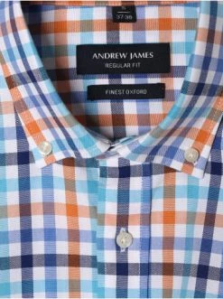 Am billigsten ❤️ Bekleidung Andrew James Hemd In Türkis Orange Günstig Kaufen 😉 -Andrew Verkaufsladen andrew james hemd in turkis orange 2